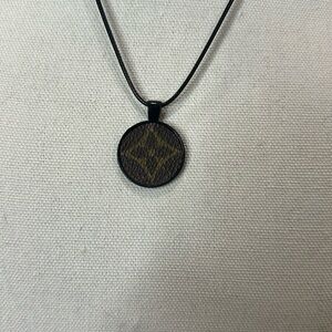 Necklace with upcycled Louis Vuitton monogram charm